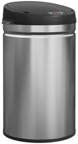 HOMCOM 30 L Kosz na śmieci z czujnikiem z funkcją Soft-Close, bezdotykowy kosz na odpady ze stali nierdzewnej do higienicznych kuchni