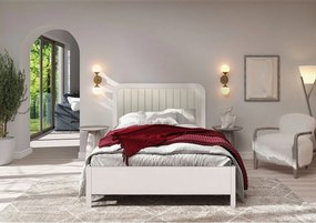 Łóżko bukowe Visby MODENA, 160X200, biały/ecru