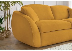 Żółta rozkładana sofa 235 cm Cezanne – Bobochic Paris