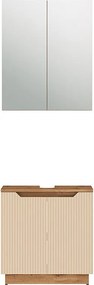Zestaw mebli łazienkowych dąb/kaszmir w paski 59.8x32x62.1 lotta