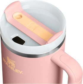 Brzoskwiniowy termos ze stali nierdzewnej ze słomką 1,18 l Quencher H2.O FlowState™ Tumbler Peach Rose – Stanley