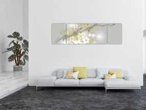 Obraz kwitnącej gałązki (170x50 cm)