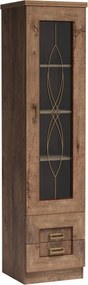 Witryna UDINE 190 x 46 cm, Stojąca witryna do Salonu, Dąb lefkas