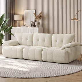 HOMCOM Sofa 3-osobowa, 260 cm, Chenille, bezramowa sofa modułowa z wyjątkowo szerokim, głębokim siedziskiem, szerokie podłokietniki | Aosom PL