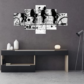 Obraz - Praca zespołowa, jazda na rowerze (125x70 cm)