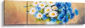 Malowany obraz wazonu z kwiatami (170x50 cm)