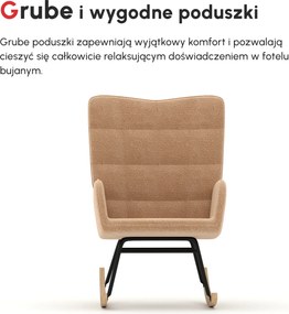 HOMCOM Fotel bujany do 120 kg Brązowy Poliester Eleganckie i wygodne krzesło do salonu | Aosom PL