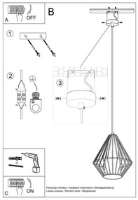 Biała lampa wisząca Nice Lamps Alfredo