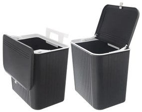 Czarny plastikowy kosz na śmieci 13 l – Orion