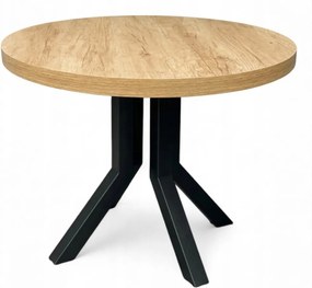 Stół okrągły NEBRASKA 110/210 cm nogi metalowe SLIM czarny