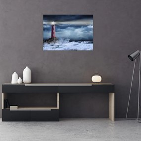 Obraz - Latarnia morska na klifie (70x50 cm)