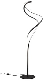 Czarna lampa stojąca LED z metalowym kloszem (wys. 160 cm) Nala – Trio Select