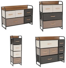 Komoda z szufladami z tkaniny HAZEL TYP 3, brązowy, XL