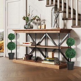 Outsunny Zestaw 2 sztucznych roślin, sztuczne rośliny w designie z kulkami, sztuczne drzewko w cementowej donicy, plastikowa roślina, Zielony+Czarny