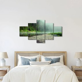 Obraz - rzeka przy lesie (125x70 cm)