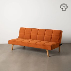 Ceglasta rozkładana sofa z tkaniny szenilowej 175 cm – Ixia
