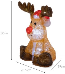 Świecąca dekoracja świąteczna, renifer, 30 cm