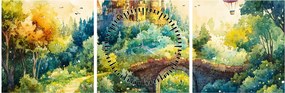 Obraz - Baśniowy zamek (z zegarem) (90x30 cm)