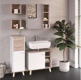 Zestaw mebli łazienkowych biały 62x32x54 senyo