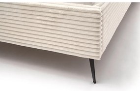 Beżowe tapicerowane łóżko dwuosobowe ze schowkiem i stelażem 180x200 cm Matera – Meise Möbel