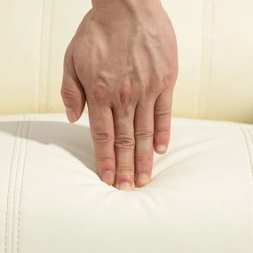 HOMCOM Fotel relaksacyjny z masażem obrotowy regulowane oparcie ekoskóra kremowy do 150 kg | Aosom PL