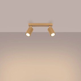 Listwa oświetleniowa 2-punktowa KARBON 2L złota ryflowana SOLLUX  LIGHTING