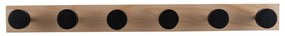 Czarny wieszak ścienny z litego drewna sosnowego Knobs – PT LIVING