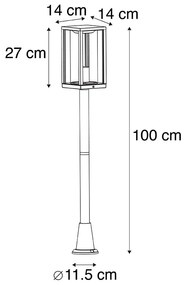 Zewnetrzna Stojąca lampa zewnętrzna czarna 100 cm ze szpicem do ziemi i tuleją kablową - CharloisDesignerski Oswietlenie zewnetrzne