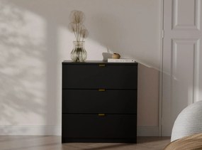 Czarna komoda z szufladami na ubrania F7-R33