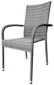 Krzesło ogrodowe Autronic, metal, polirattan,szary, AZ C-S2114 GREY
