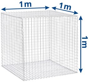 Kosz gabionowy 1×1×1 m, drut 3 mm, oczka 5×5 cm