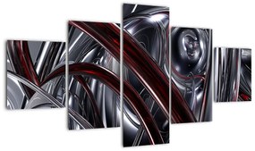 Obraz szarej abstrakcji (125x70 cm)