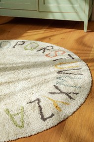 Dywan dziecięcy ABECADŁO COLOR  Ø120 cm beżowy z literkami do nauki LORENA CANALS