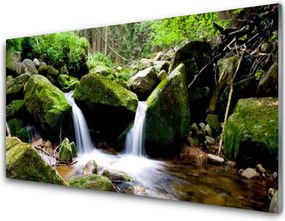 Szkło Ozdobne do Kuchni Woda Płynąca Po Skałach