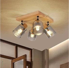 Brilagi - Oprawa punktowa HYGGE 4xE14/15W/230V drewno/dymne