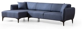 Niebieska sofa narożna Belissimo, lewy narożnik – Balcab Home