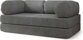 Masseno Sofa piankowa EIREN z funkcją spania, Kanapa z pianki do salonu, Bezmontażowa, Tkanina bucle – Szary QUELLE 92
