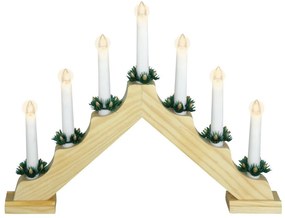 Drewniany świecznik adwentowy, LED, 7 lampek