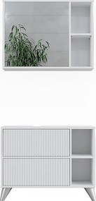 Zestaw mebli łazienkowych biały 80x30x62 leano