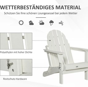 Outsunny krzesło ogrodowe Adirondack kolor biały 75 cm x 87 cm x 93 cm