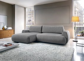 Masseno Narożnik ZEST z funkcją spania i pojemnikiem na pościel Narozniki L, Rozkładana sofa - Szary, PUENTE 94