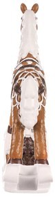 Dekoracja świąteczna Konik na biegunach, brązowy, polyresin, 17 cm