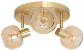 Lampy sufitowe PILLA, złoto i szklane klosze, 3 punktowe