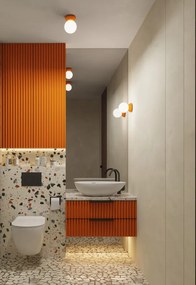 Pomarańczowy stylowy kinkiet z okragłym kloszem - M164-Weskom