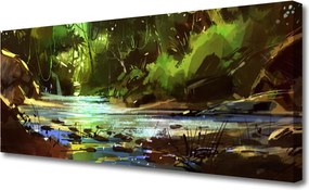 Obraz na płótnie Kryształowe Jezioro w Lesie