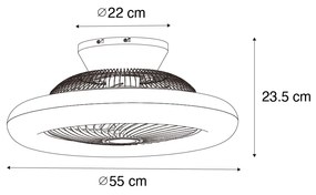 Wentylator sufitowy z lampą drewniany z diodami LED i pilotem - ClimaDesignerski Oswietlenie wewnetrzne