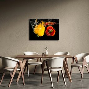 Obraz - papryki w wodzie (70x50 cm)