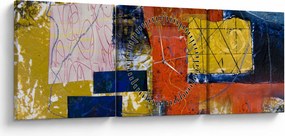 Obraz - Abstrakcja (z zegarem) (90x30 cm)
