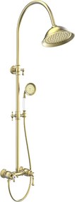 Leeds kolumna prysznicowa mechaniczna retro szczotkowanego złota - Essebagno