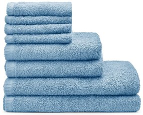 Niebieskie bawełniane ręczniki szybkoschnące/frotte zestaw 8 szt. Quick Dry – Catherine Lansfield